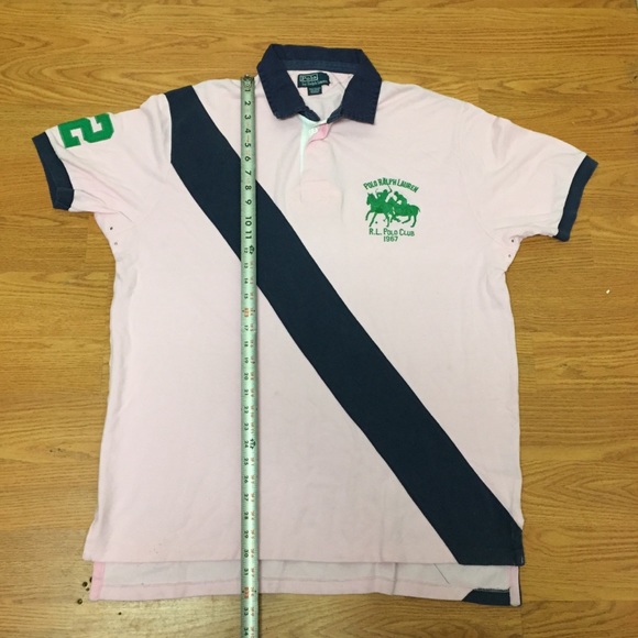 Men’s polo by Ralph Lauren size xl pink blue vntg - Picture 5 of 7